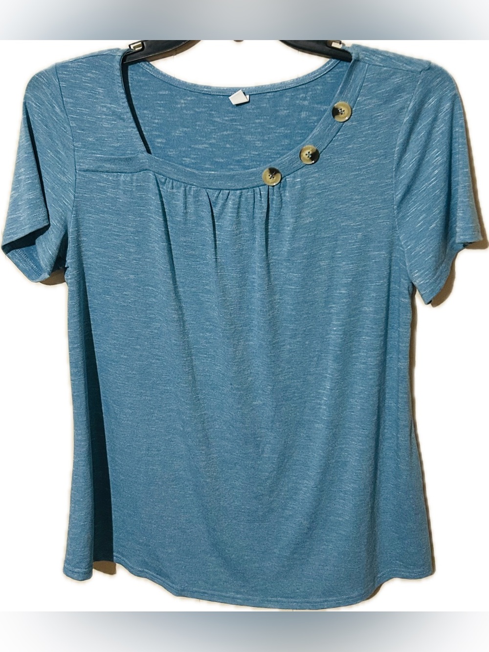 Women’s Large Blue Blouse W/ Decorative Buttons - LIKE NEW